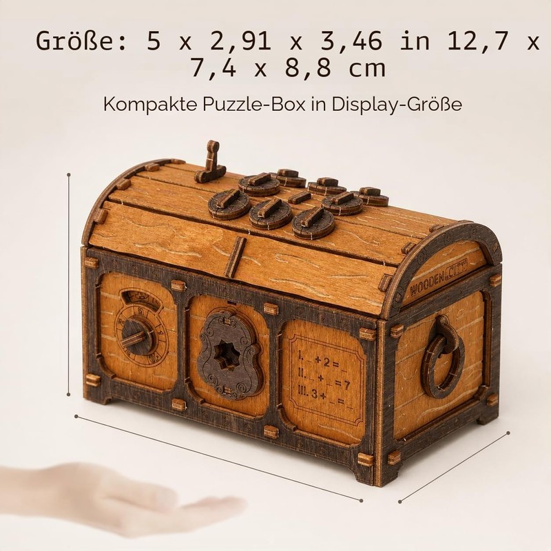 WOODEN.CITY Treasure Chest Сlue Box Wooden Puzzle Box - 3D