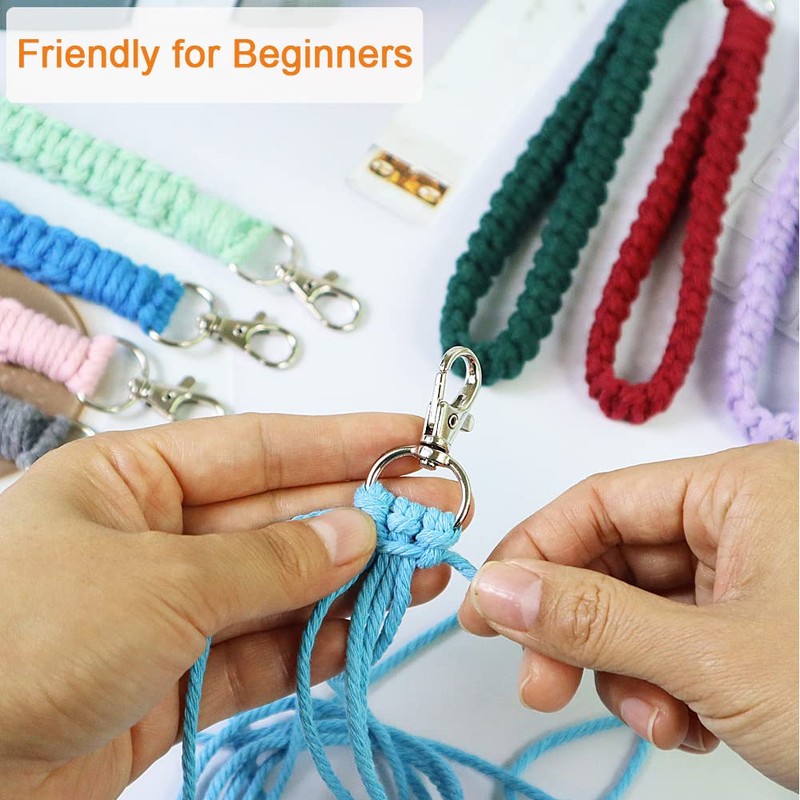 suo long Macrame Kit Macrame Keyring Making Kit Includes Key