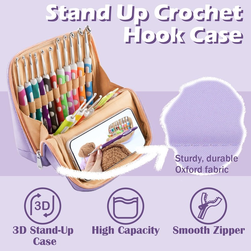 Novelchet - Ganchos de ganchillo, juego de ganchillo de 13