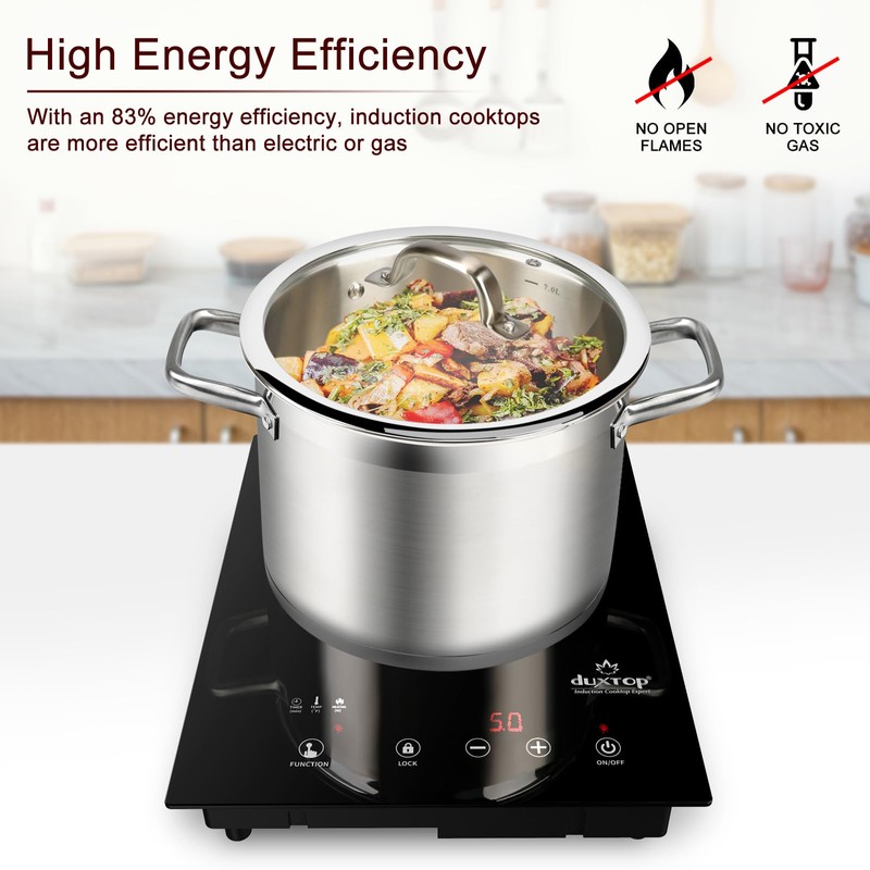Duxtop Built-in Induction Cooktop, Portable Countertop Burner, Sensor Touch Induction