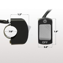 2 piezas de botón de encendido y apagado del manubrio de la motocicleta, parte de ajuste para U5 U7 U2, luz LED, scooter, electrombile, se adapta a manubrio de 7/8 pulgadas (22 mm), color gris