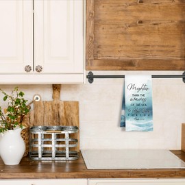 HSIASHENG Inspirational Christian Kitchen Towels, Mightier Than The Waves of The Sea is His Love Psalm 93:4 Bible Verse Decorative Hand Tea Dish Towels for Bathroom Kitchen, 16x24 Inch