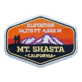 Mt.Shasta California Patch (4 Inch) Embroidered Iron On Sew On Cascade Mountains Hiking In Nature Emblem DIY Gift Patches