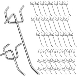 50 Pieces Tool Wall Hooks Pegboard Accessories Hooks for Perforated Wall Perforated Wall Hooks Perforated Plate Hooks (3.5 cm, 8.5 cm)