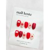 Apple dot nail red gel handmade nail - Square /