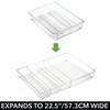 mDesign Plastic Adjustable/Expandable Divided Drawer Storage Organizer with 4 Compartments