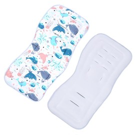 Reversible Baby Pushchair Seat Liner Cotton Stroller Seat Pad Universal Pram Insert Pad Baby Carriage Pram Liner Pushchair Cushion Mattress Breathable Buggy Seat Cover Washable Warm Infant Seat Mat