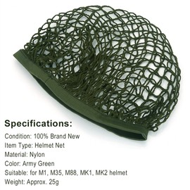 Helmet Net，Acogedor Army Green Nylon Helmet Camouflage Net Cover for M1 M35 M88 MK1 MK2 Helmet