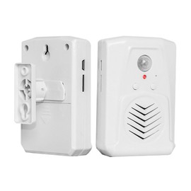 YOURANJU PIR Motion Sensor,Sound Activated Noise Maker Voice Player,Barking Dog Motion Detectors Alarm,Audio Attract,Door Greeter, Entry Alert (White)