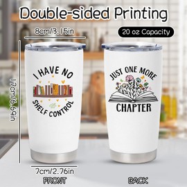 Book Lovers Gifts for Women Stainless Steel Cup Birthday Gifts for Book Lovers Bookish Gifts Librarian Appreciation Gifts Book Club Gifts Book Themed Gifts for Book Lovers Bookworms Tumbler (20 oz, A)