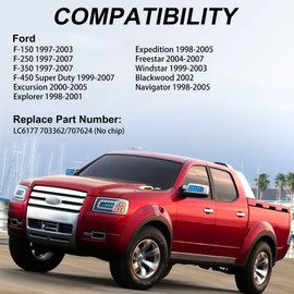 Door Lock Cylinders Ignition Switch with Keys Compatible with Ford F150 F250 F350 Super Duty Excursion Explorer Expedition Replace#: LC6177, DL5886, 597638 (No chip)