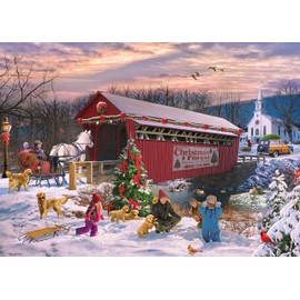 Ceaco - Classic Christmas - Red Barn - 1000 Piece Jigsaw Puzzle