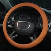 ALEMODR Cayenne Orange Leather Steering Wheel Cover Universal 15 inch