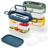 Covzoe 3 Pack Bento Box, 2 Layers Stackable Lunch Box