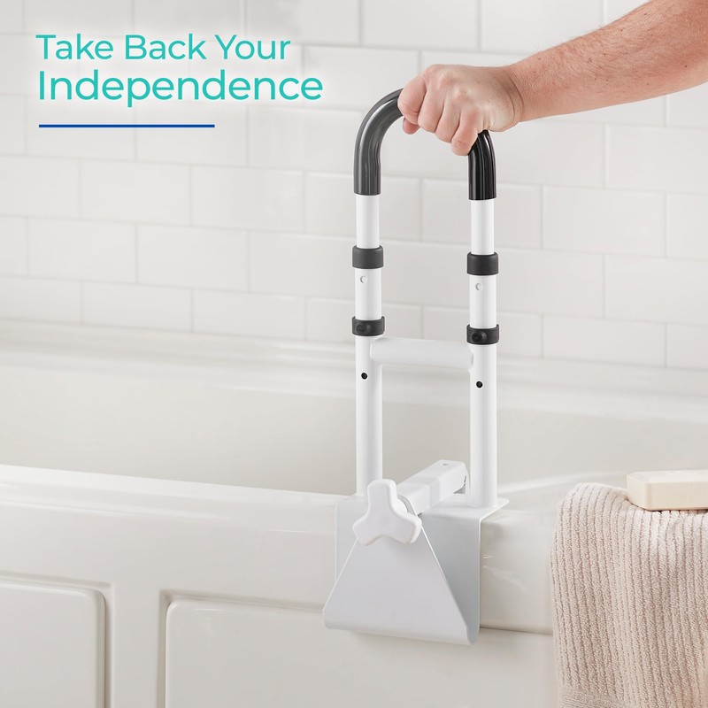 Modern Innovations Adjustable Bathtub Grab Bar, Safety Bath & Shower