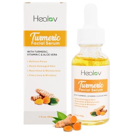 Turmeric Serum for Face & Body - All Natural Skin Brightening Serum for Spots - Turmeric Facial Repair Cleanses Skin, Fights Acne - Pure Oil Skincare for All Types