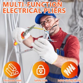 9 in 1 Wire Stripper Electrical Tool with Electricity Measurement, Automatic Cable Stripping for Cutting and Pulling Wires, Voltage Tester Pliers, Cable Scissors for Scraping and Pressing Wires