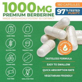 ForestLeaf Advanced Dual Berberine HCl Berberine Supplement 1300mg - 97% Tested Ultra High Potency Berberine with Ceylon Cinnamon, Bitter Melon & Gymnema (90 Count (Pack of 2))