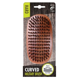 Titan Hard Curved Military Brush For Men All Hair Textures – 1pc, Natural Boar Bristles Wooden Handle, Wooden Hair Brush