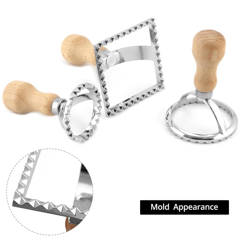 QWORK Ravioli Stamp Maker Cutter with Roller Wheel Set –