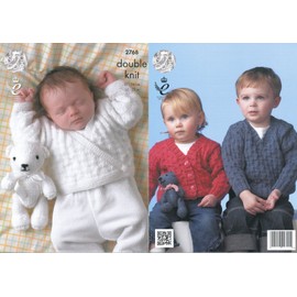 King Cole Baby Sweater, Cardigan & Teddy Bear DK Knitting Pattern 2768 by King Cole