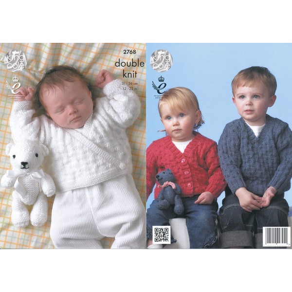 King Cole Baby Sweater, Cardigan & Teddy Bear DK Knitting