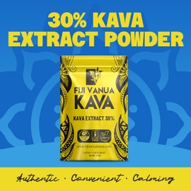 Fiji Vanua Kava 30% Kava Extract Powder, High-Potency, Water-Soluble Kava Drink Powder, 2 oz