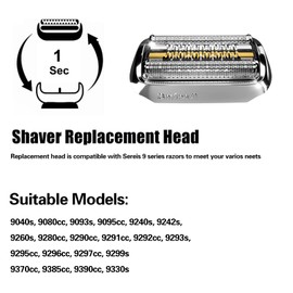 Series 9-92S Blade Compatible with Braun Series 9 Replacement Heads&for Braun S9 Sport Replacement Head,Foil Blades for All Series 9 Por Electric Shave 9290cc, 9291cc, 9370cc, 9293s, 9385cc et Model