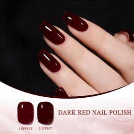 ASMAYSA Deep Red Nail Polish, Long Lasting Red Nail Polish Quick Dry for Women and Girls, Wine Red Nail Polish, Dark Red Gel Nail Polish