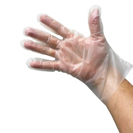 200 Count | KingSeal PolyStretch TPE Poly Hybrid Disposable Gloves, Powder-Free, Vinyl Glove Substitute, Size Small - 1 Box of 200 Gloves