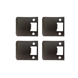 QCAA Solid Brass Extended Lip Strike, 3''X2-1/4", Oil-Rubbed Bronze, 4 Pack, Made in Taiwan
