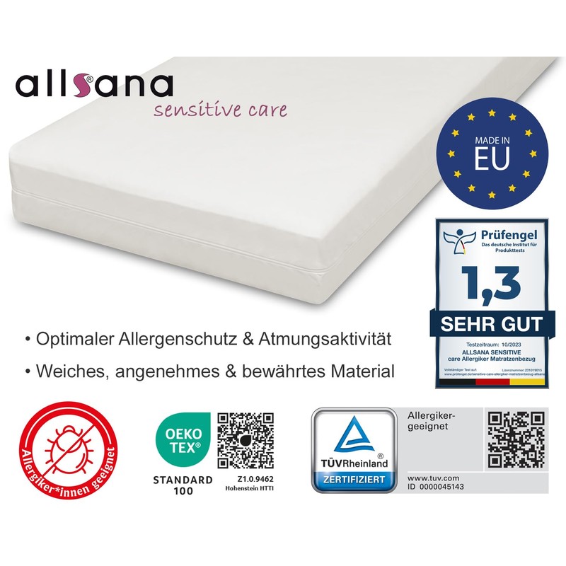 Allsana Allergy Sufferers Mattress Cover 100 x 200 x 16