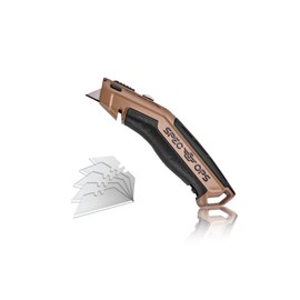 Spec Ops Tools Utility Knife with Retractable Blade, Includes 5 Extra Blades in Handle Storage