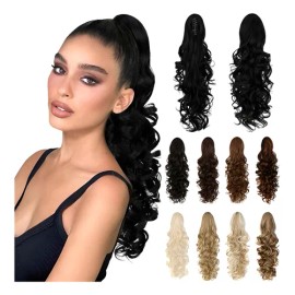 Extensiones Cabello Natural Clip Ondulado Coleta De Cabello