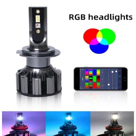 Zentico D2S 2 in 1 CSP Chips Auto LED Headlight+ RGB App Control Changing Colors