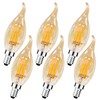 Qualilux Dusk to Dawn Candelabra LED Bulbs CA11, Vintage Full