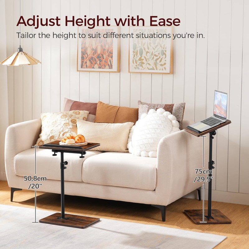 MAHANCRIS TV Tray Table, Sofa Armrest Tray Table for Couch,
