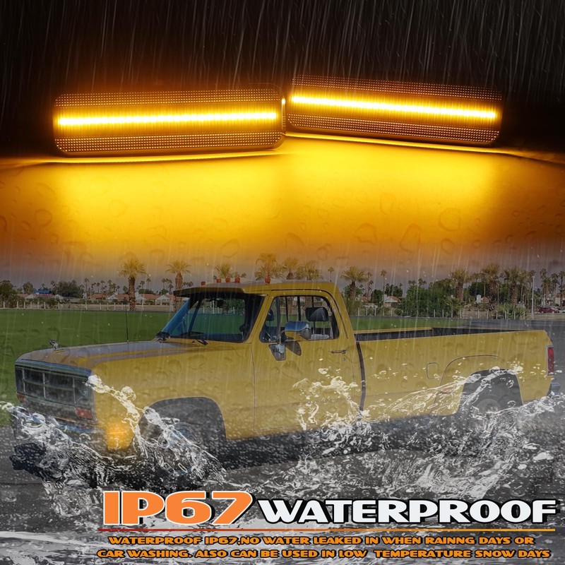AreLokpri LED Front Side Marker Lights Compatible with Dodge Ram