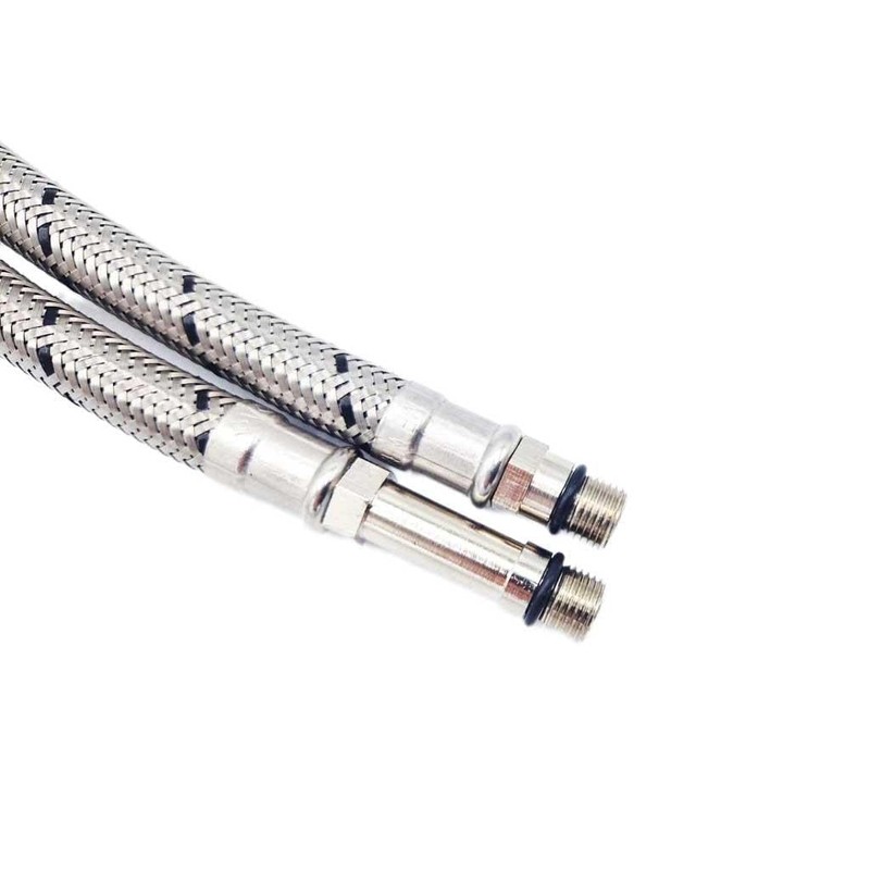 Pair of Flexible Tap Connectors Tails Monobloc M10 x 15mm