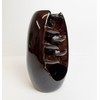 pf+a Ceramic Backflow Incense Burner, Brown Glazed Waterfall Design (Dark