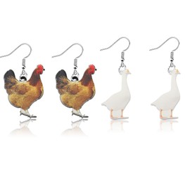 Chicken Goose Dangle Earrings Chicken Gifts for Chicken Lovers Chicken Jewelry Gifts Cute Goose Earrings Goose Drop Earring