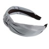 Wide Chunky Metallic Silver PU Leather, Faux Leather Knot Hair