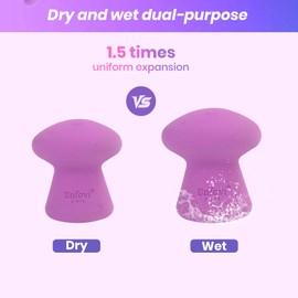 Unfovi 3-Piece Makeup Sponge Set - Latex-Free Blending Sponges for Liquid & Powder, Reusable Face Beauty Sponges with Ergonomic Shapes (Rounded, Mushroom, Angled Tip) (Purple)