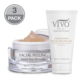Vivo Per Lei Facial Peeling Gel Exfoliates Skin Regular and Travel Size 3 pack