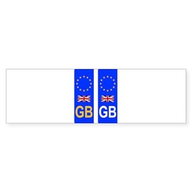 CafePress EU Number Plate Identifier for Great Britain Bumper Sticker 10"x3" Rectangle Bumper Sticker Car Decal (10 Pack)