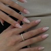 24Pcs False Nails Short Almond - White Gradient French Tips