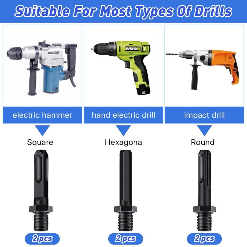 Aemygo 9 Pcs Firewood Splitter Drill Bit Set, 42mm/32mm Firewood