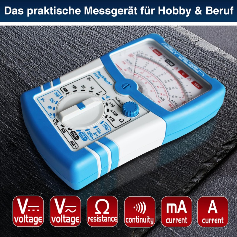 PeakTech 3385 Multimeter Analogue - Meter with Voltmeter, Ammeter, Continuity