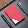 Waylipun Business Card Holder, Professional PU Leather & Stainless Steel