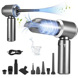 Handstaubsauger Leistungsstarker 15000Pa, 4 In 1 Auto Staubsauger Kabellos Akku, Type-C Wiederaufladbarer Leichtes Staubgebläse & Staubsauger mit Batterieanzeige für Auto Büro Genutzt Haus Tierhaare